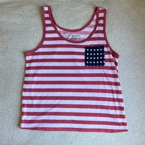 FIFTH SUN American Flag Female Tank Top